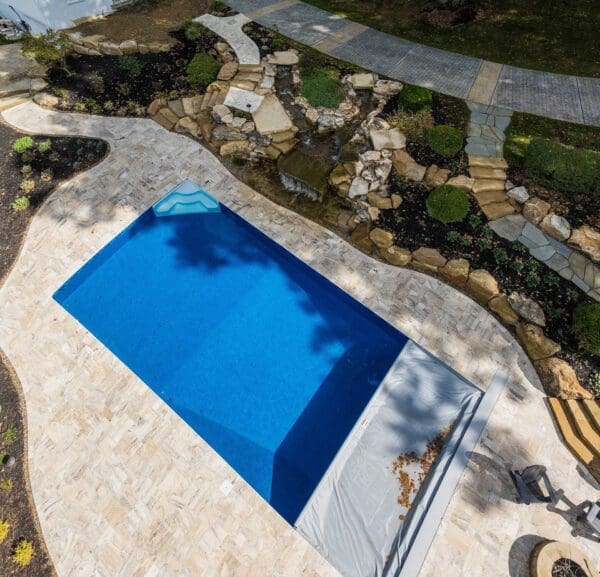 travertine pool deck and walkways installed by wichman